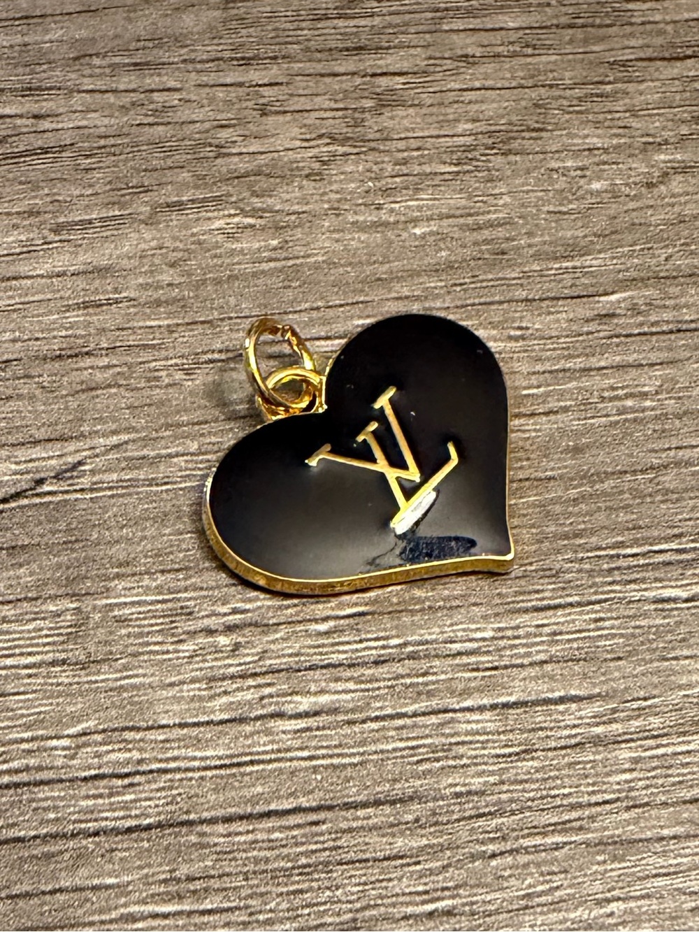 Designer Black and Gold Heart Logo pendant